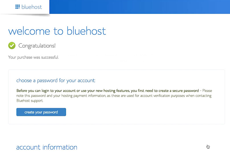 domain registered with bluehost web hosting