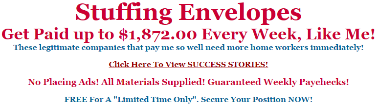 work from home job stuffing envelopes job no fees scam