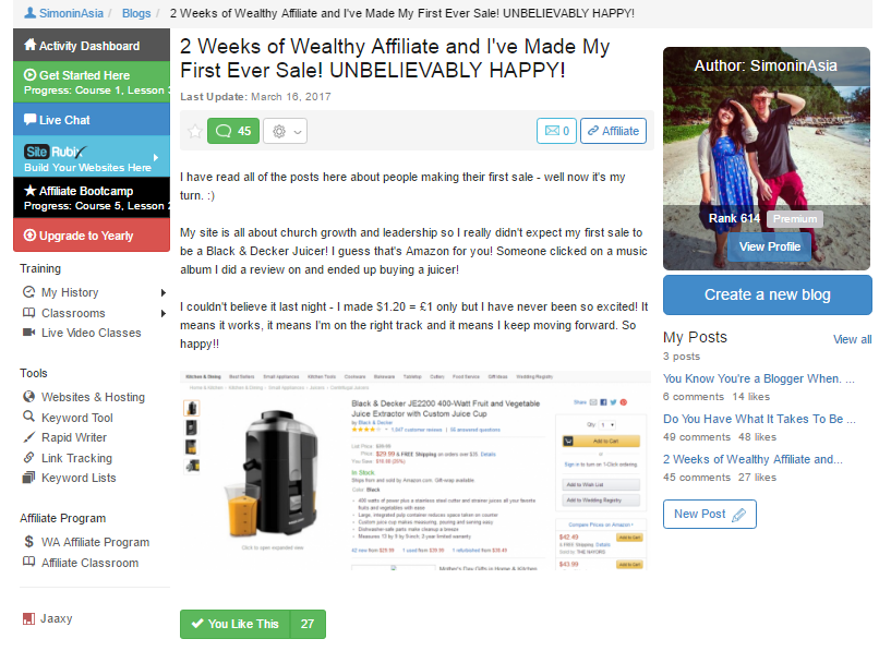 wealthy affiliate community members