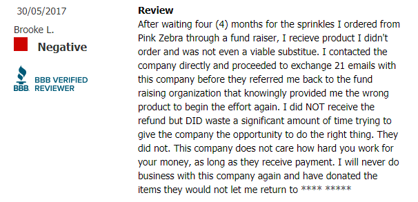 pink zebra complaints