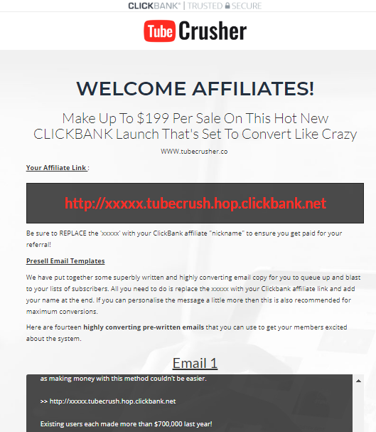 tube crusher affiliate program clickbank
