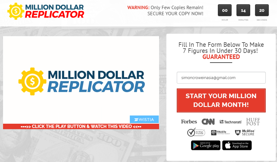 what is million dollar replicator a scam