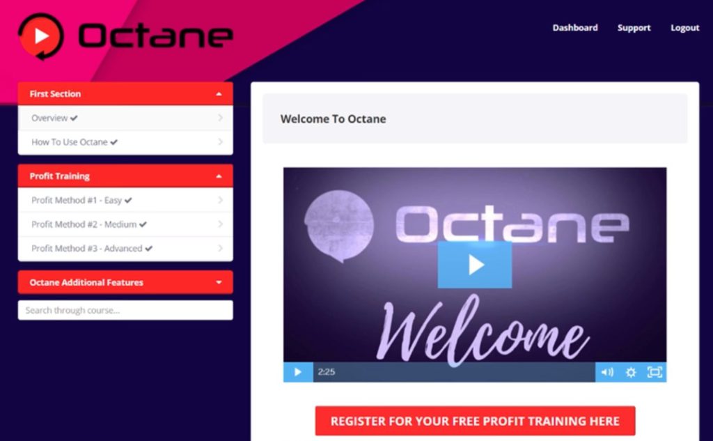 octane scam review members training area