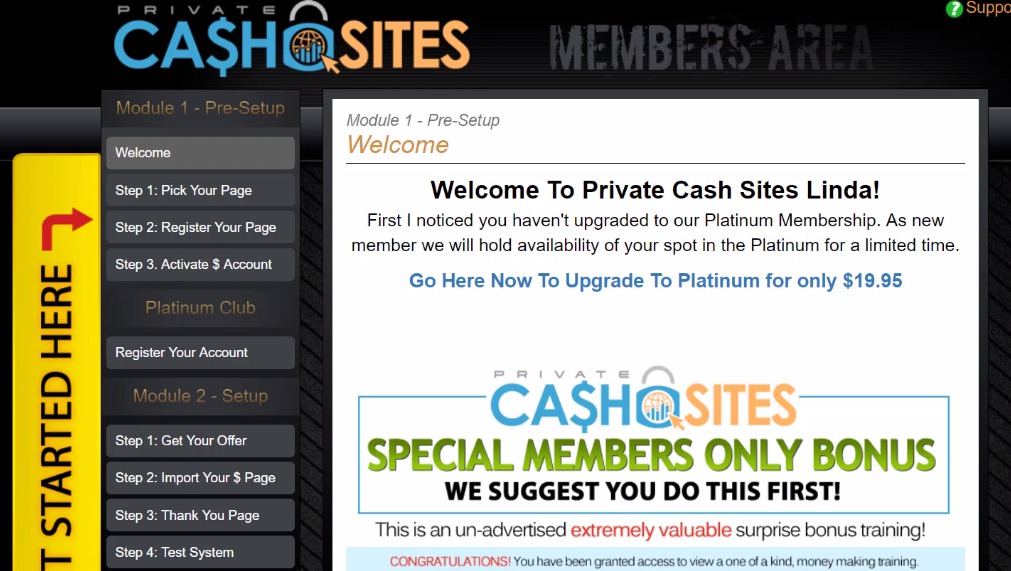 what is private cash sites