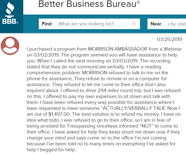 anthony morrison scams