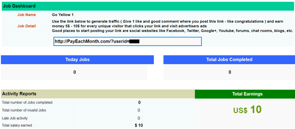 job dashboard