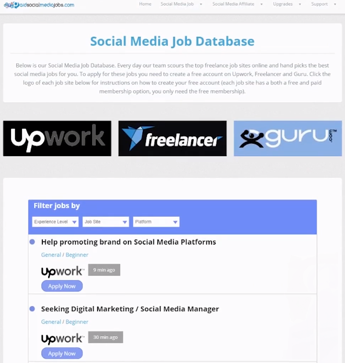 Social Media Jobs Jobs Database