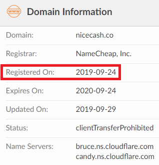 nicecash co domain registration