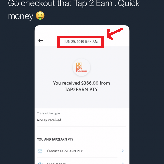 tap2earn payment proof is fake