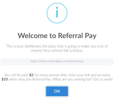 welcome to referral pay