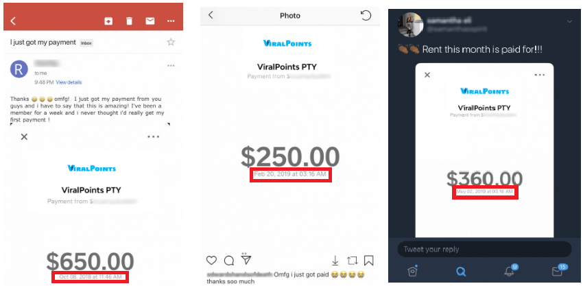 fake payment proof viral points never pay out