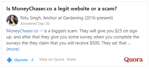 money chaser scam or legit