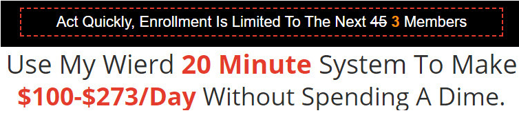 20 Minute Cash System Scarcity Tactic