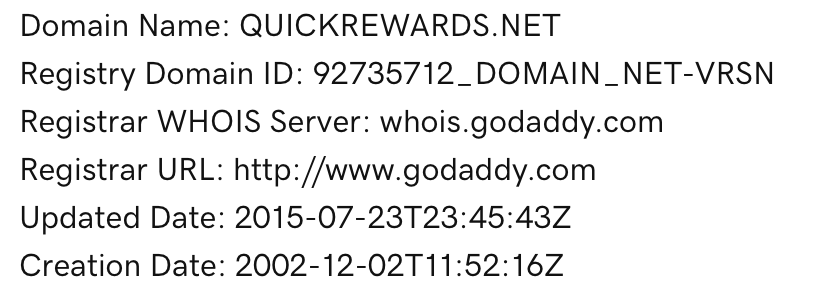 QuickRewards Domain Details