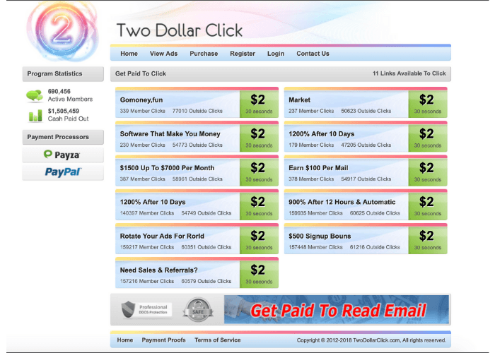 Two Dollar Click Members' Area