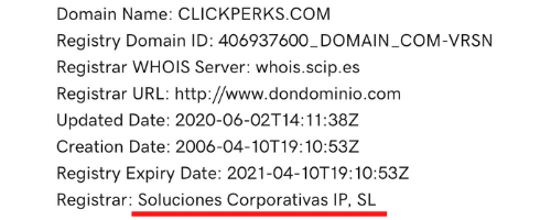 Clickperks Domain Details