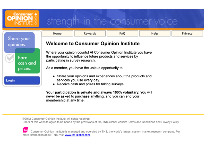 Consumer Opinion Institute Website