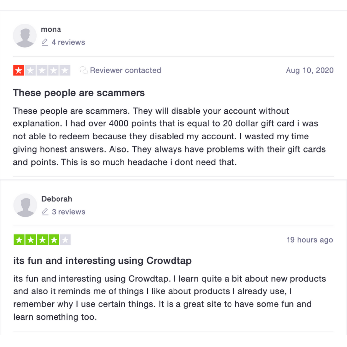 Crowdtap Trustpilot Reviews