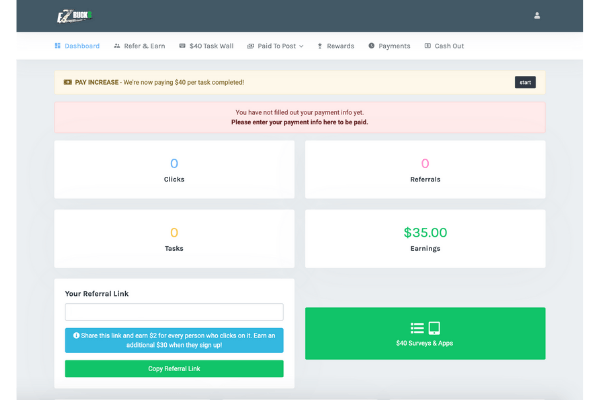 EZ Bucks Dashboard