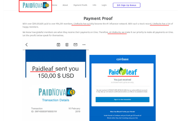 PaidNova, PaidLeaf, LiteBucks Connection