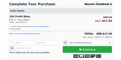 10c Profit Sites Order Details