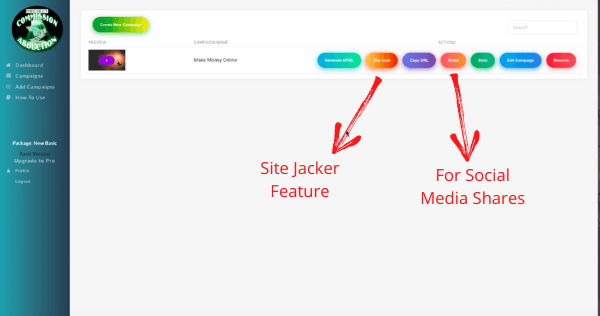 Commission Abduction Site Jacker And Social Media Shares Options