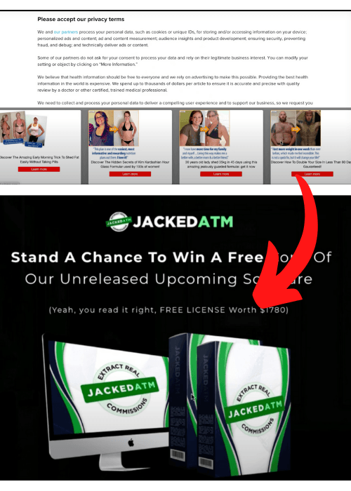 JackedATM Ad Unrelated Redirect