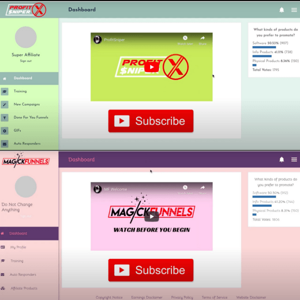 Profit Sniper X And Magick Funnels Similar Members' Area