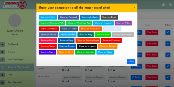 Profit Sniper X Social Shares