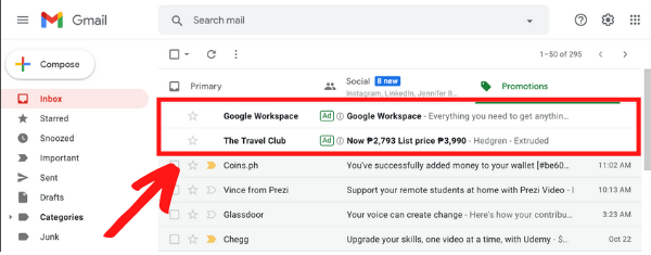 The No List Secret Gmail Ads