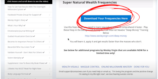 Overnight Millionaire Supernatural Frequencies