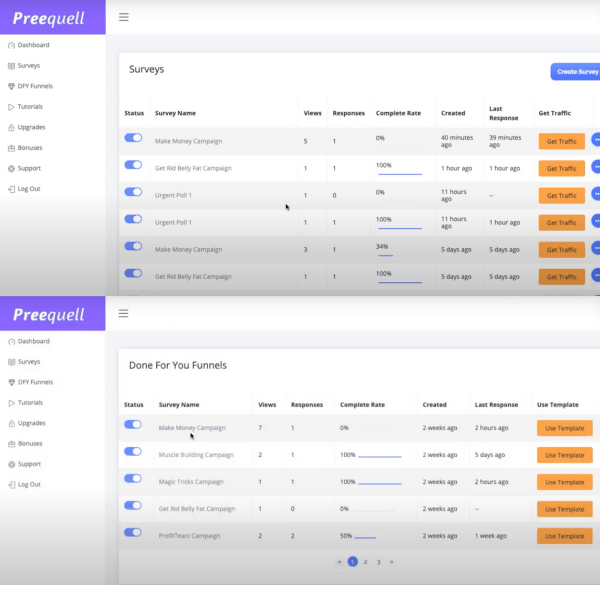 Preequell Surveys And Campaigns