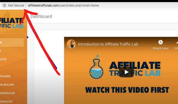 Affiliate Traffic Lab Not Secure Website