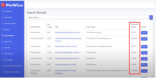 Pinwizz Search Boards