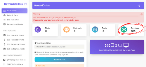 Reward Dollars Dashboard