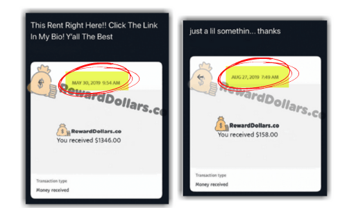 Reward Dollars Fake Dated Payouts