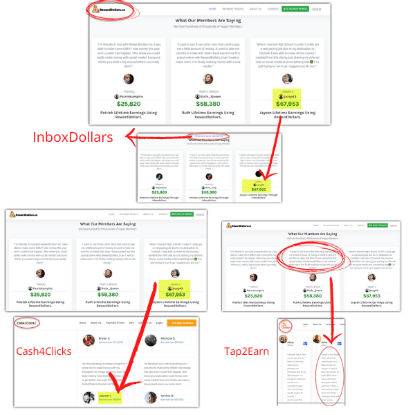 Reward Dollars Same Testimonials