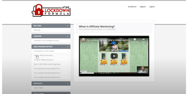 The Lockdown Formula Affiliate Marketing Training