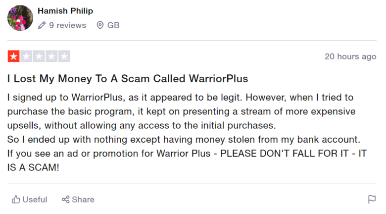 warriorplus scam